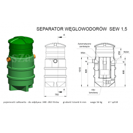 Separator węglowodorów olei SZAKK SEW 1,5l/s