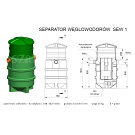 Separator węglowodorów olei SZAKK SEW 1l/s