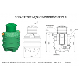Separator węglowodorów olei SZAKK SEW 6l/s